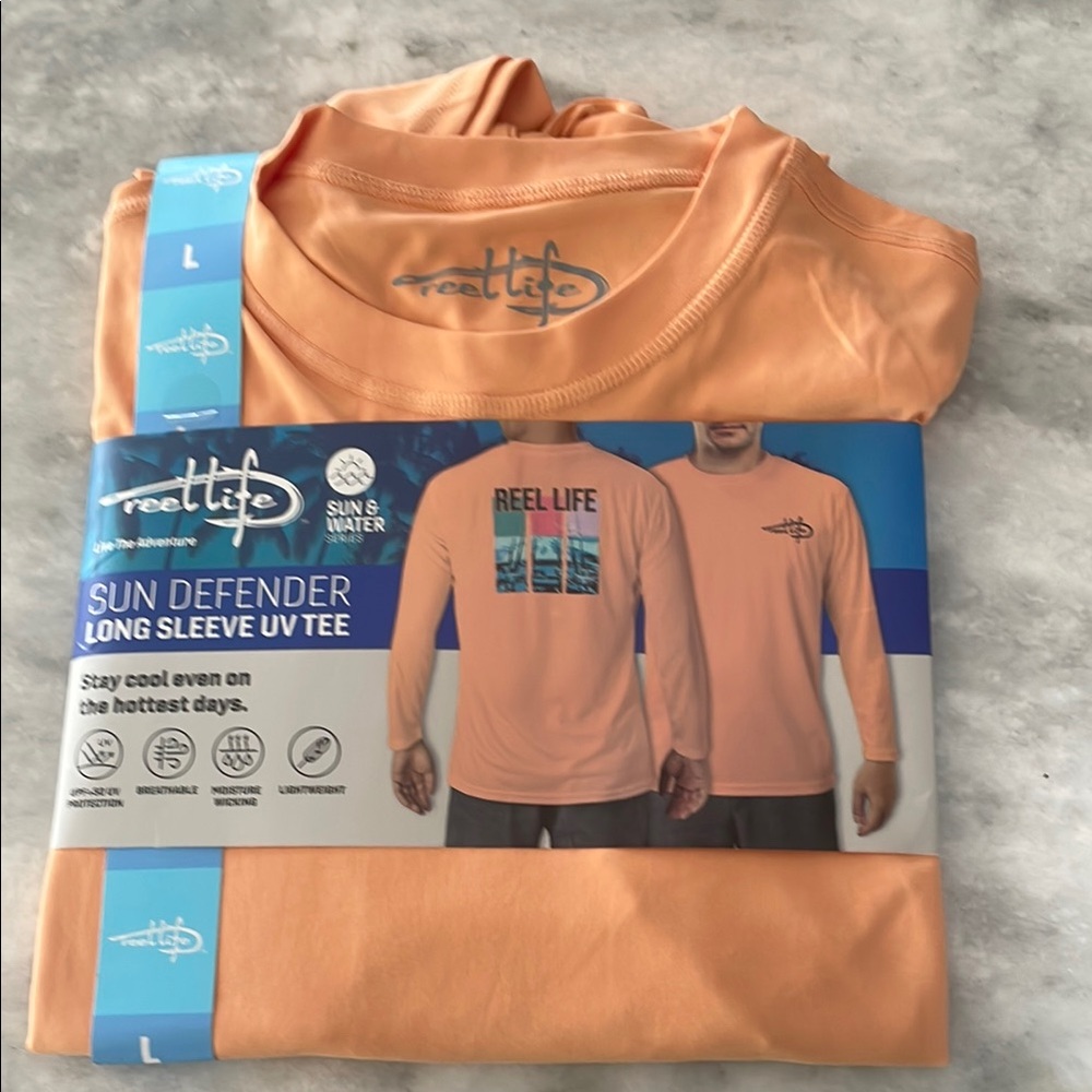 Men's Sun Defender Long Sleeve UV Tee - Orange